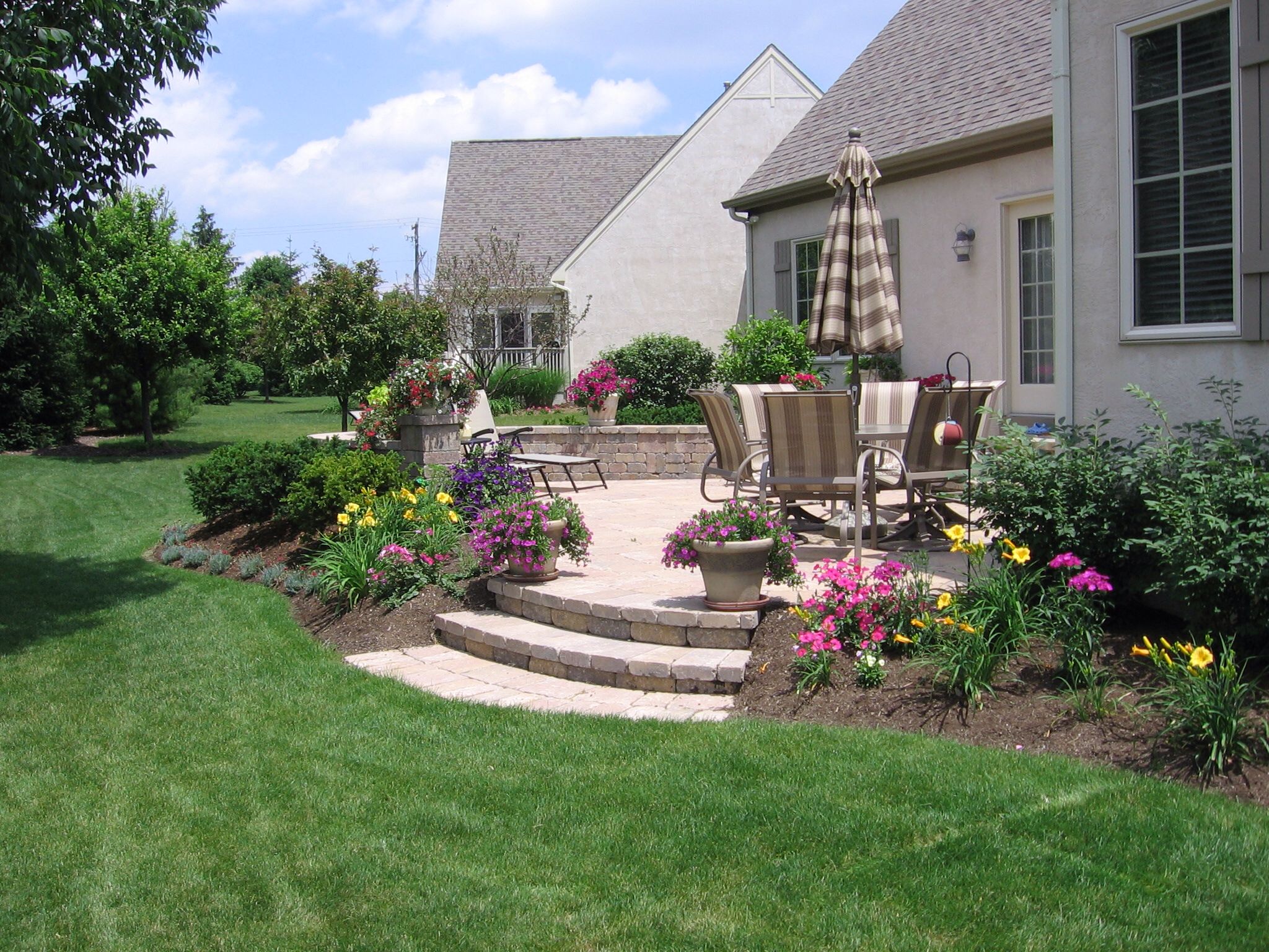 Landscaping around patio | Landscaping around patio, Patio landscaping