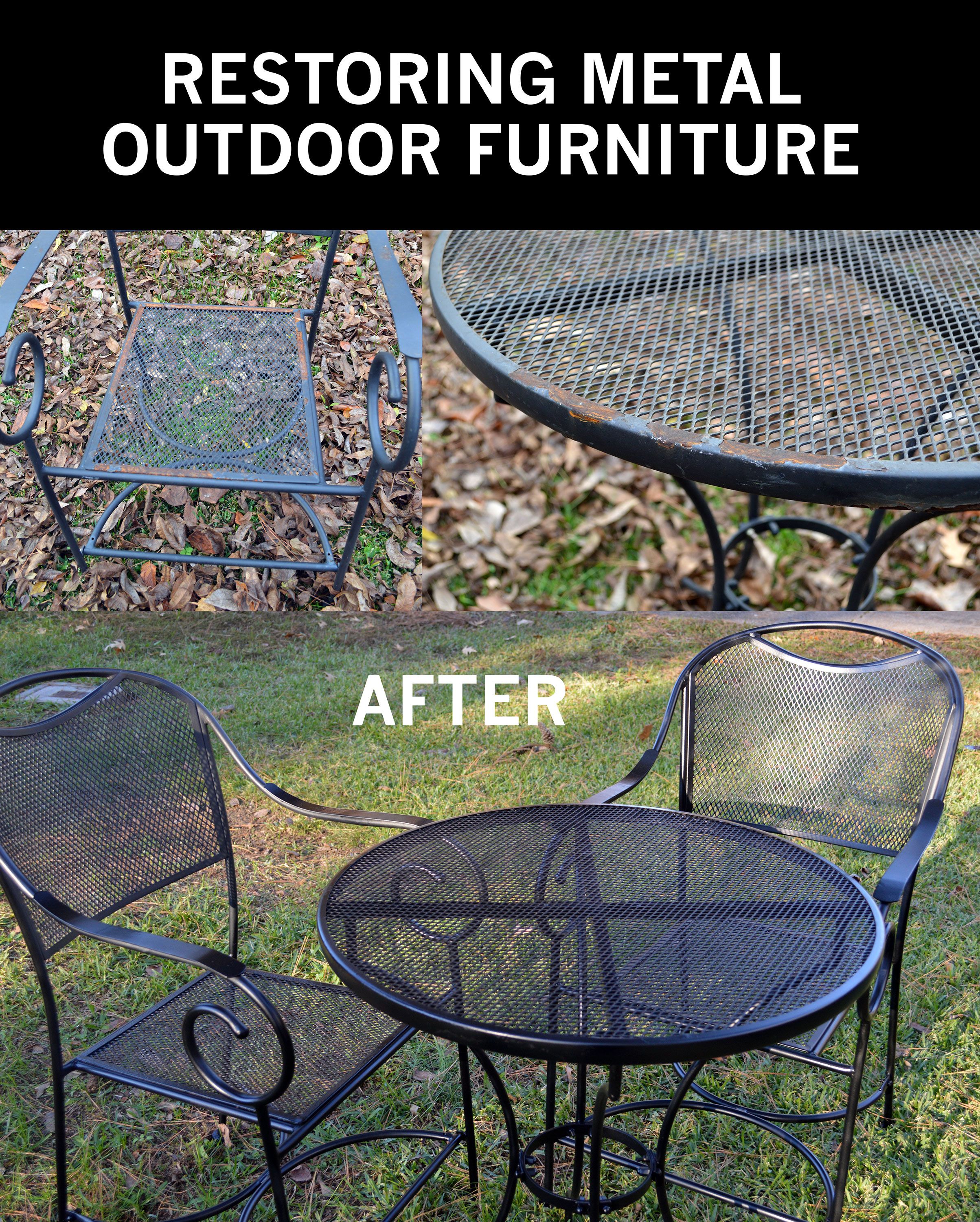 Restore metal outdoor furniture to 'like new' | Metal patio furniture