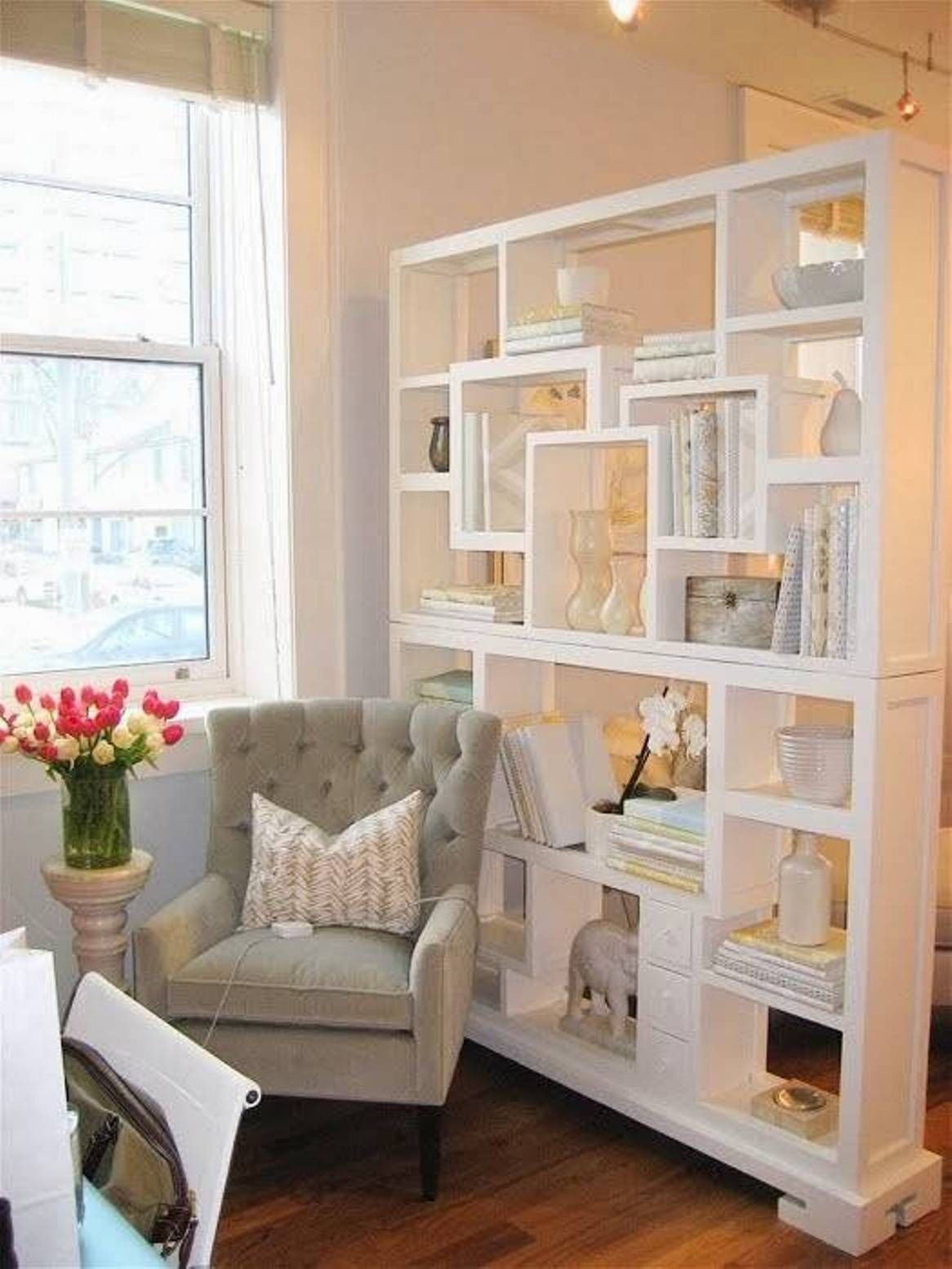Freestanding Bookcase Living Room Divider : Living Room Divider Ideas